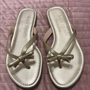 Kate Spade Metallic Sandals with Bow